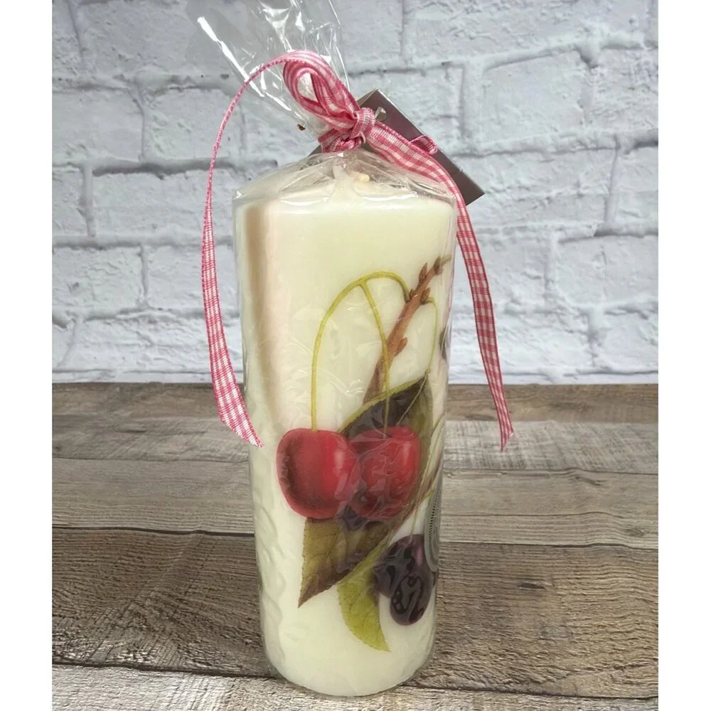 Vintage Vineyard Botanical Rosalind Walshe Pillar Candle 2003 Enesco Collection